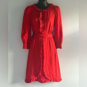 Marc By Marc Jacobs Red Long Sleeve Dress